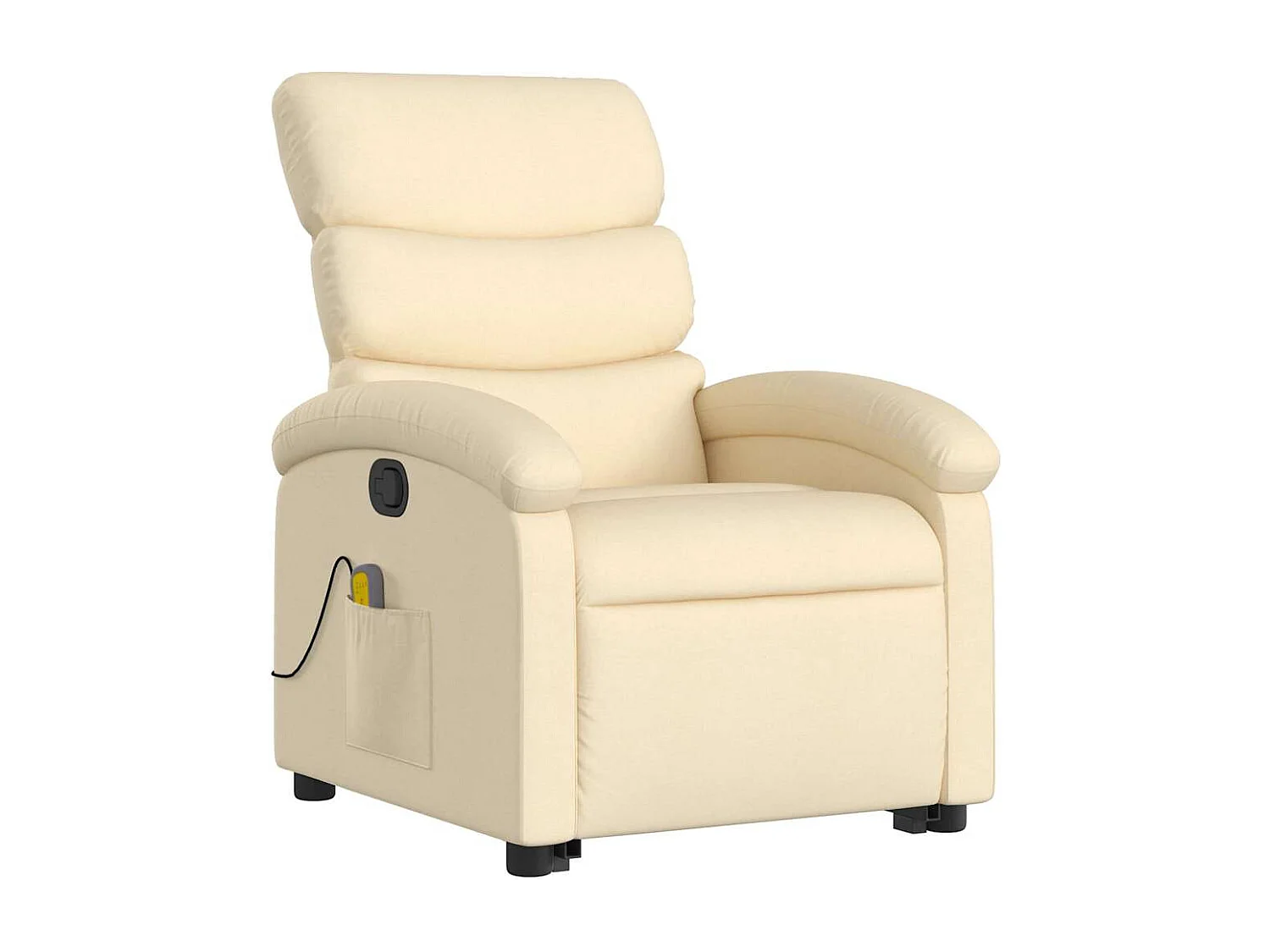 Silla de masaje reclinable de pie de tela color crema SHL3610