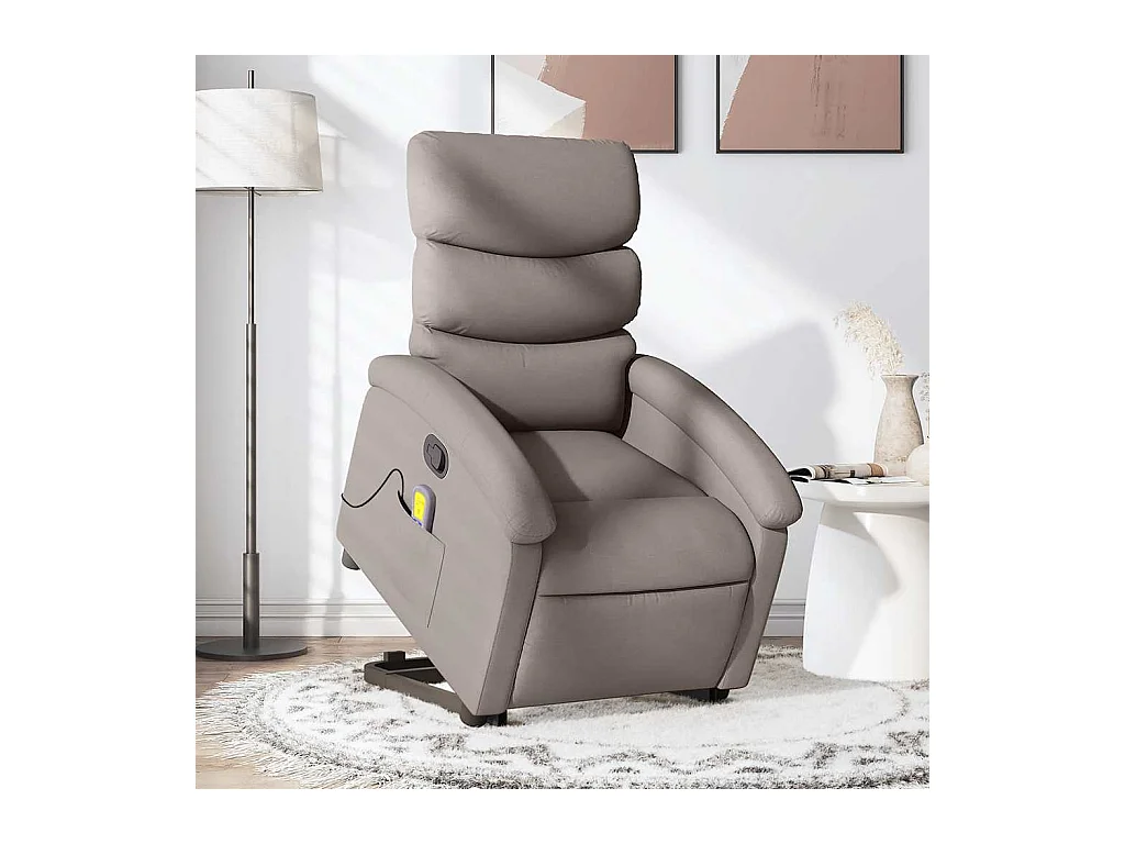Fauteuil inclinable-Chaise-Fauteuil de Massage Taupe Tissu SHL4274