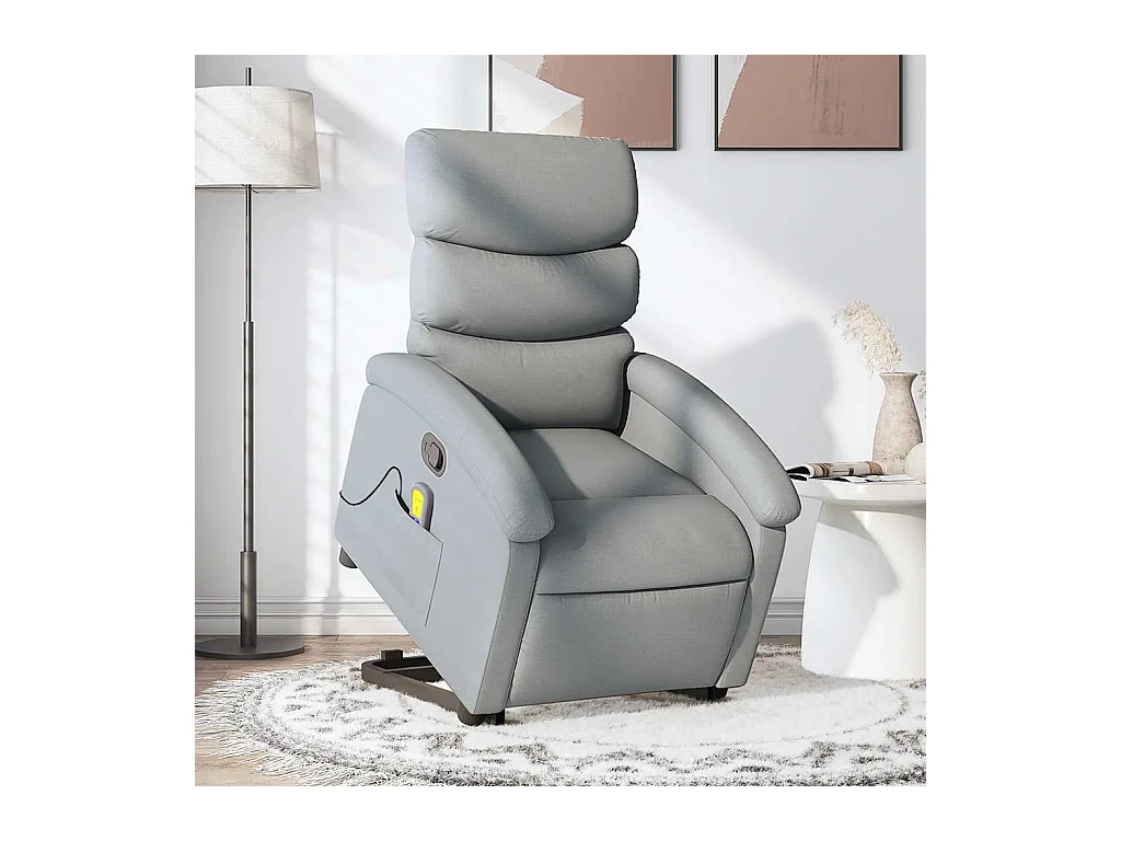 Sillón de salón | Silla | Sillón de masaje reclinable de pie de tela gris claro SHL7344
