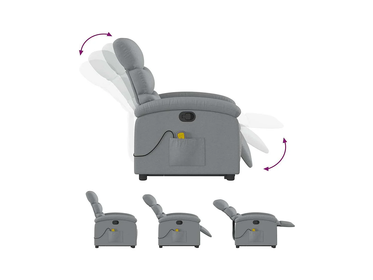 Sillón de salón | Silla | Sillón de masaje reclinable de pie de tela gris claro SHL7344