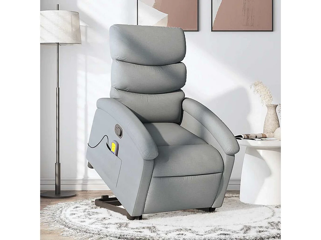Fauteuil inclinable-Chaise de relax-Fauteuil de Massage Gris clair Tissu SHL1313