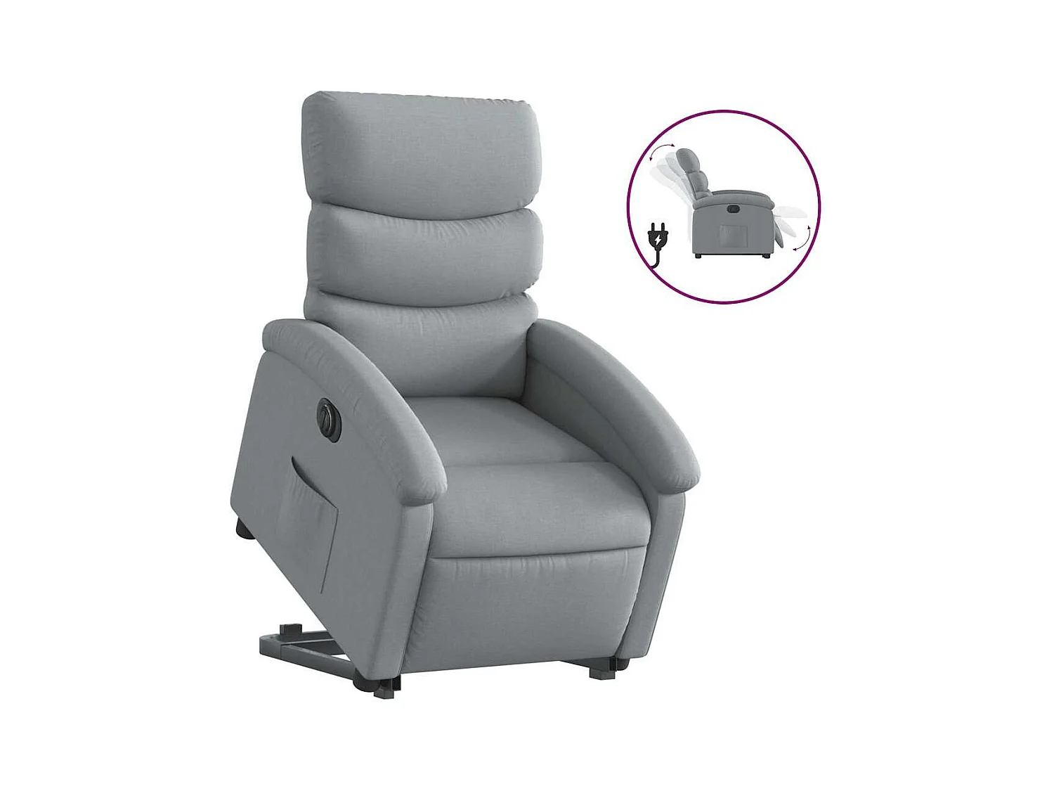 Fauteuil inclinable électrique-Chaise de relax-Fauteuil TV gris clair tissu SHL3572