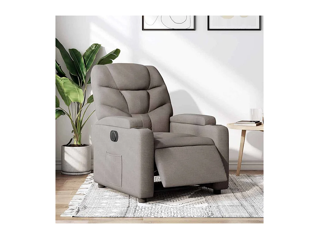 Sillón de relax | Silla | Sillón reclinable eléctrico tela gris taupé SHL6399