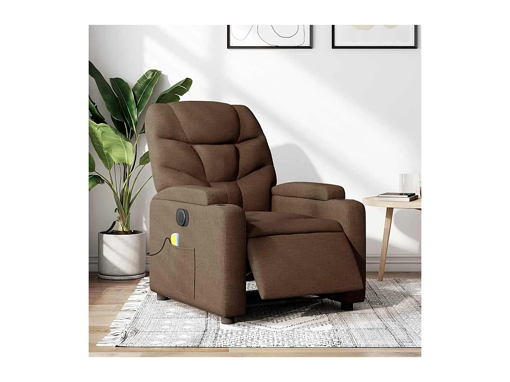 Sillón de relax | Sillón reclinable de masaje eléctrico tela marrón SHL7729
