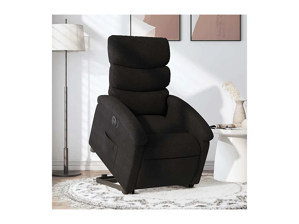 Silla de relax | Sillón eléctrico reclinable elevable de tela negro SHL8386