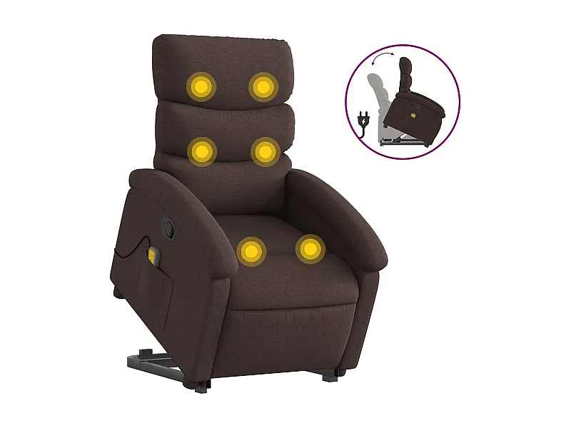Silla de masaje reclinable de pie de tela marrón oscuro SHL6666