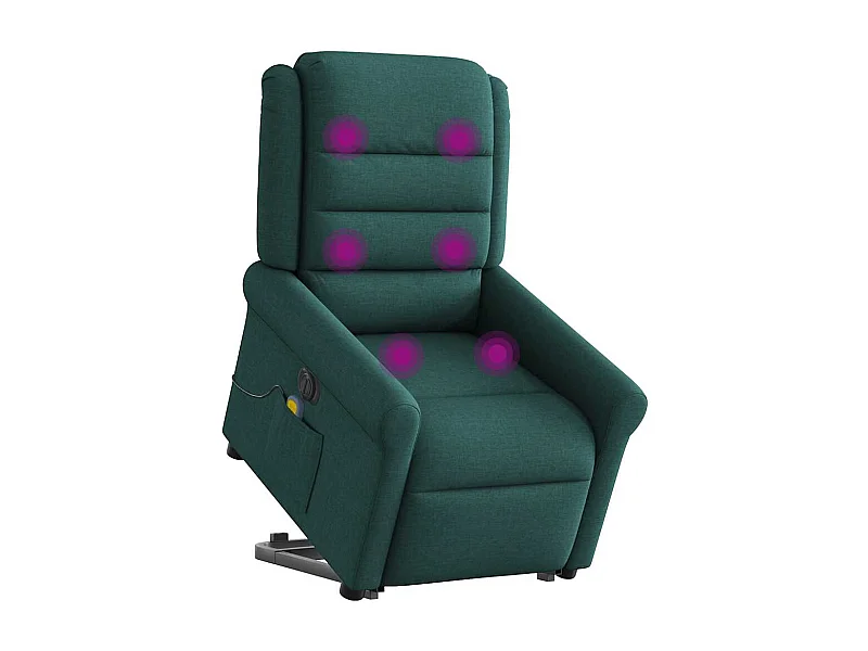 Sillón de salón | Silla | Sillón masaje eléctrico reclinable elevable tela verde oscuro SHL4289