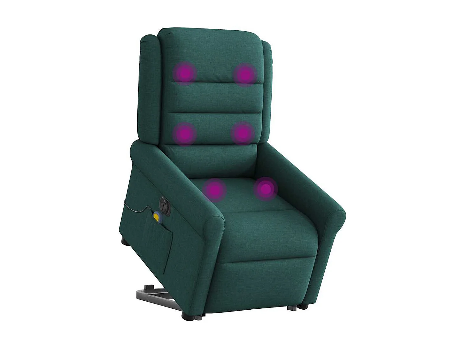 Poltrona elétrica elevatória massagens tecido verde-escuro SHL944228