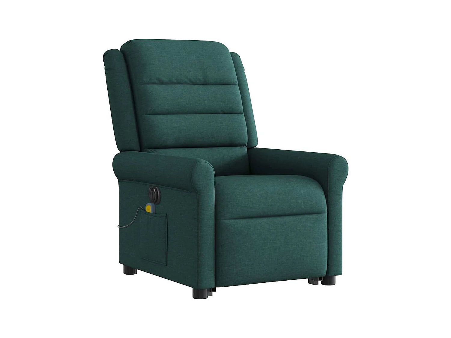 Poltrona elétrica elevatória massagens tecido verde-escuro SHL944228