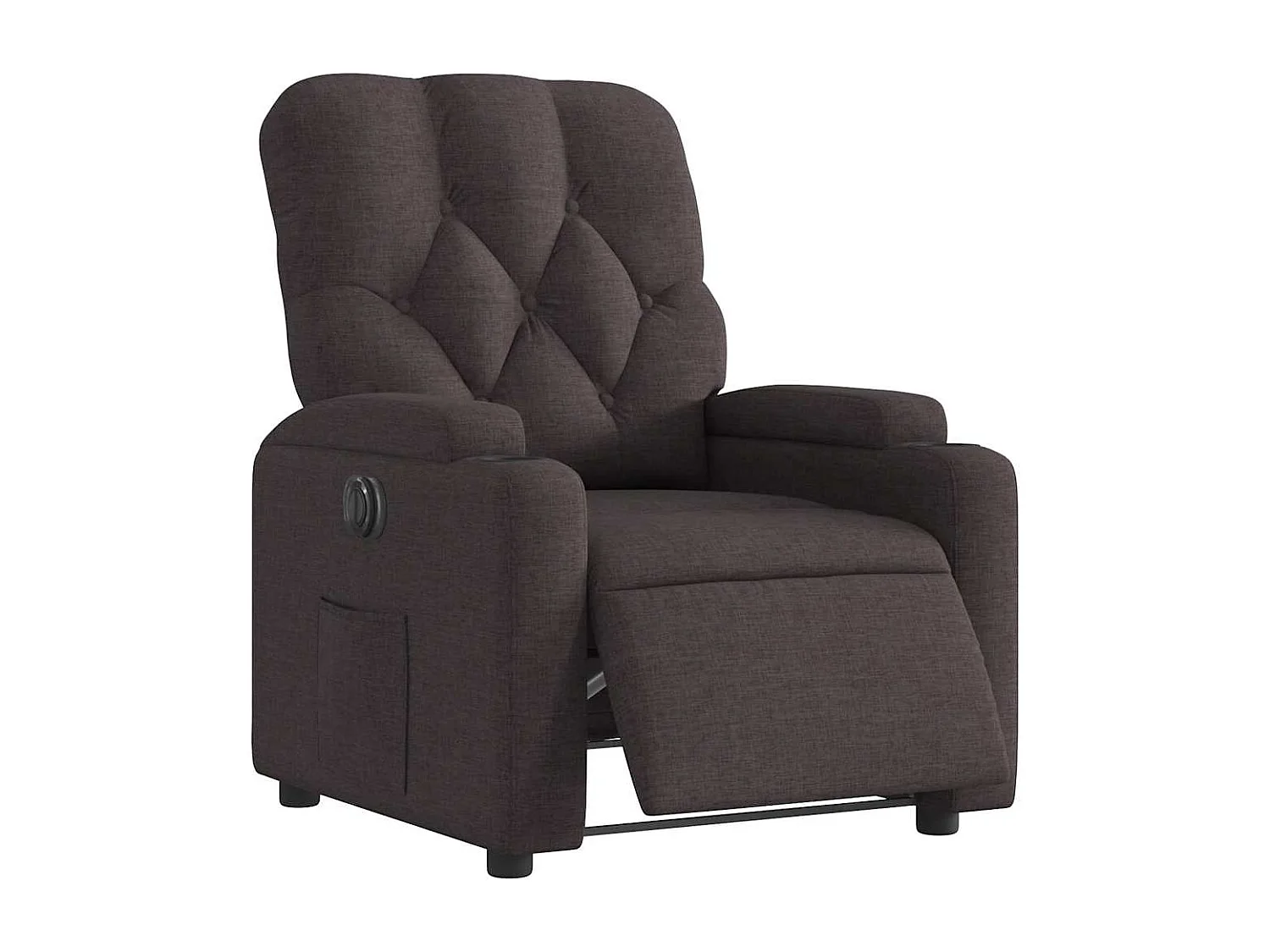 Fauteuil inclinable électrique-Chaise de relax-Fauteuil salon Marron foncé Tissu SHL3924
