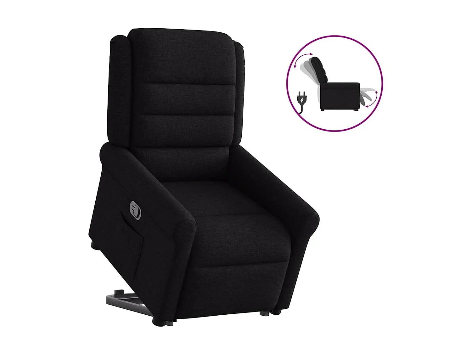 Fauteuil inclinable-Chaise de relax-Fauteuil TV noir tissu SHL3054