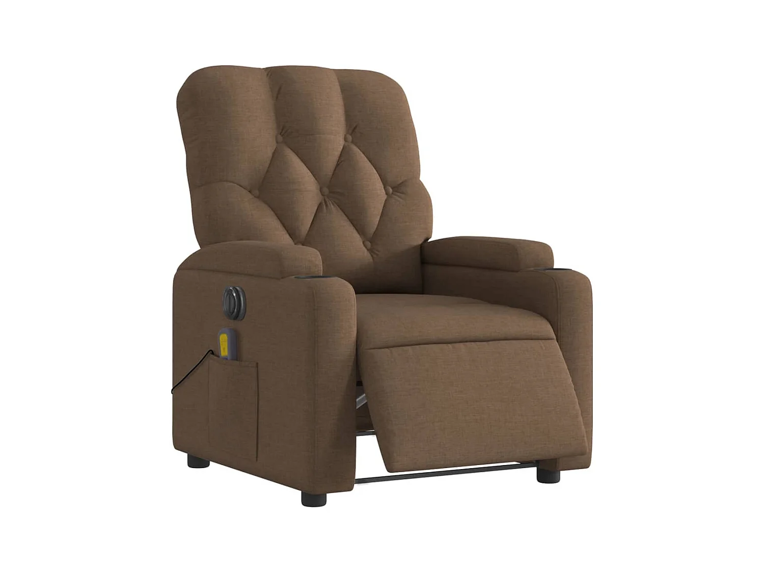 Sillón de relax | Sillón reclinable de masaje eléctrico tela marrón SHL4895