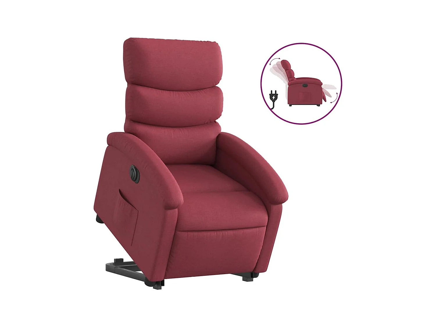 Fauteuil inclinable électrique-Chaise de relax-Fauteuil TV rouge bordeaux tissu SHL5290