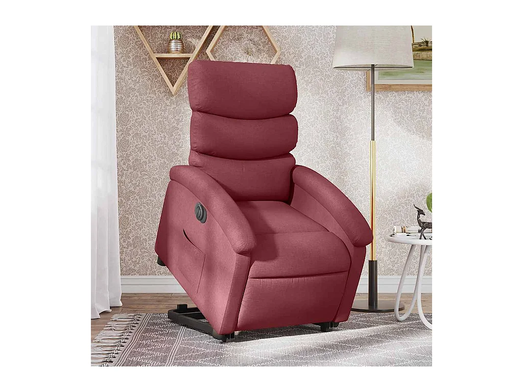 Silla de relax | Sillón eléctrico reclinable elevable de tela rojo tinto SHL3170