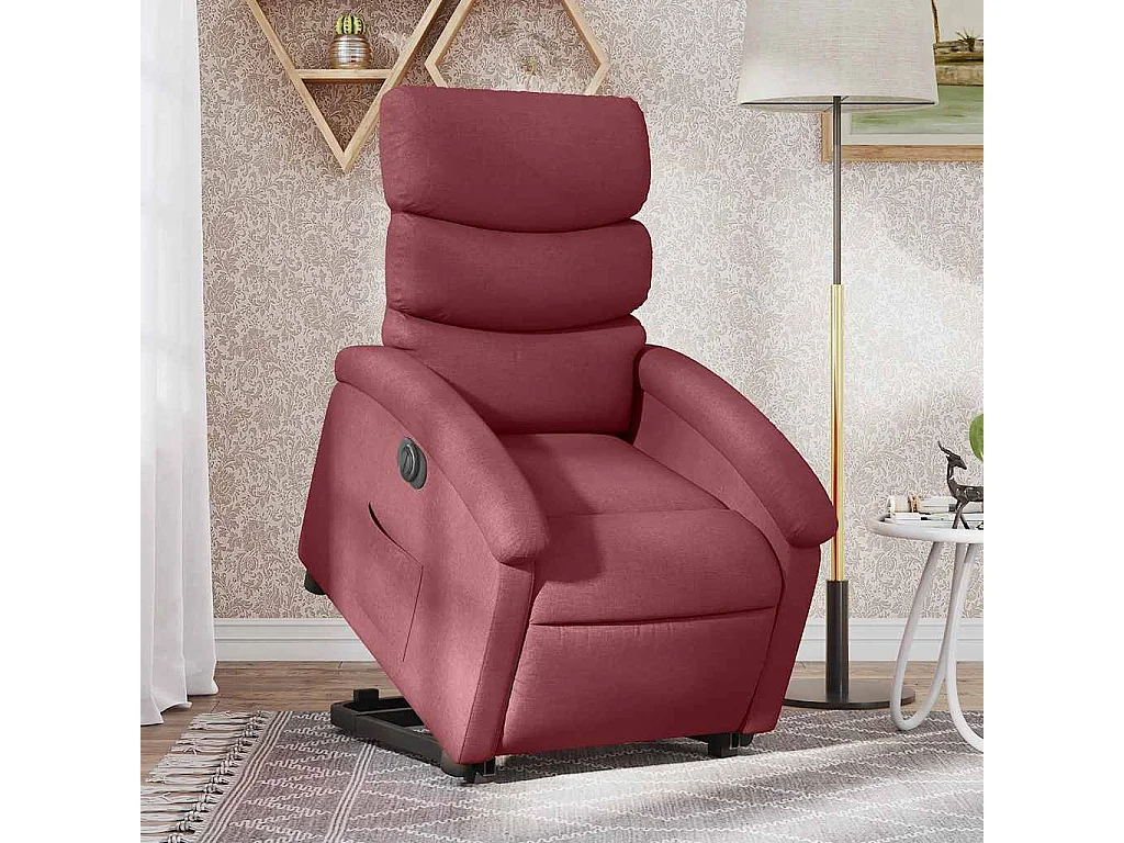 Fauteuil inclinable électrique-Chaise de relax-Fauteuil TV rouge bordeaux tissu SHL5290