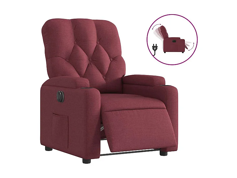 Sillón de relax | Silla | Sillón reclinable eléctrico tela rojo tinto SHL2958