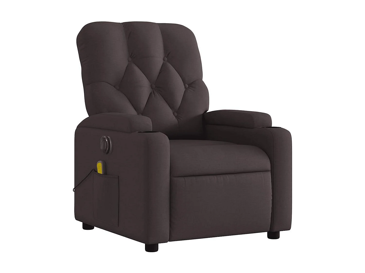 Fauteuil inclinable électrique-Fauteuil de massage pour Salon Marron foncé Tissu SHL4336