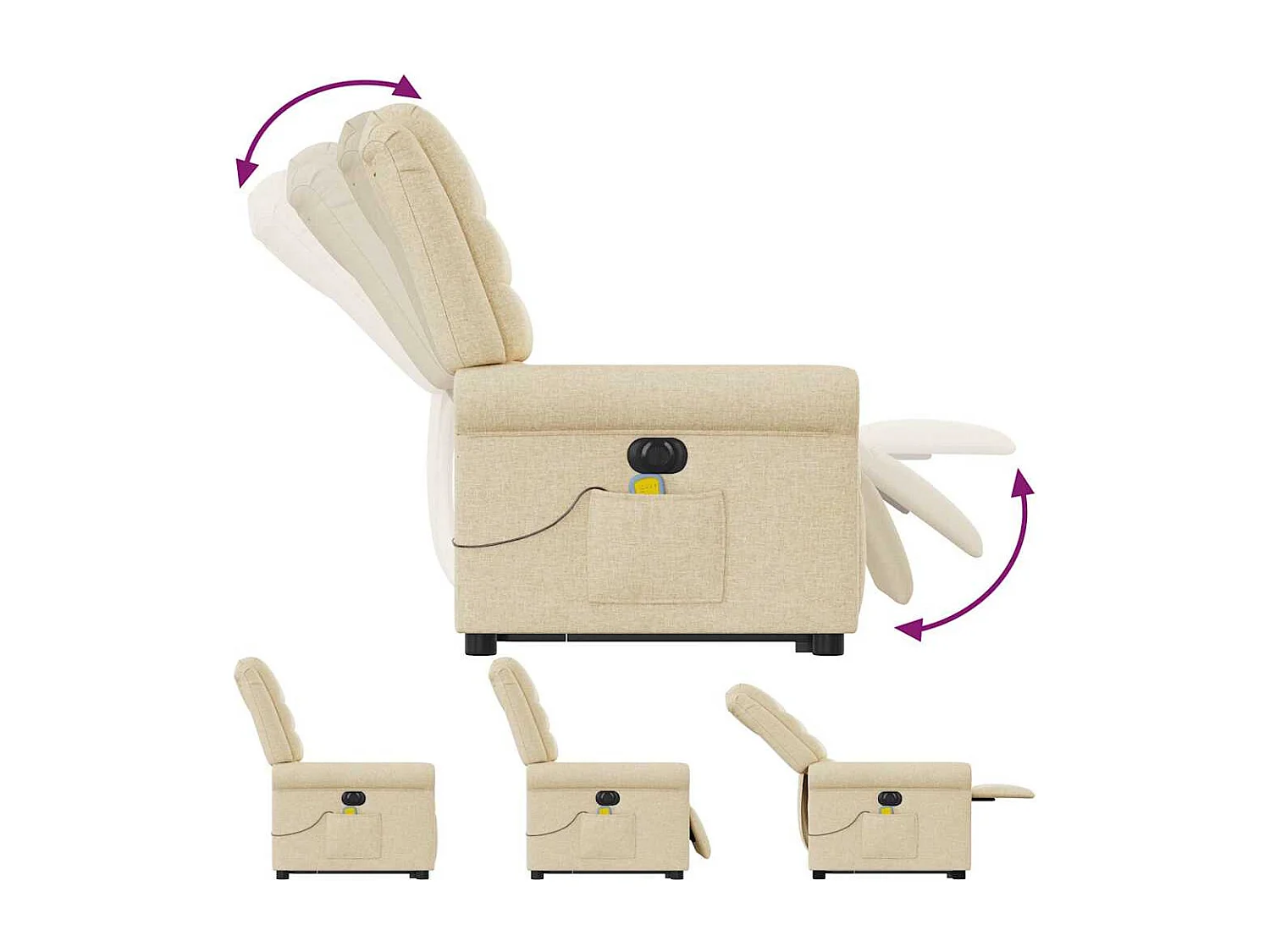 Sillón de salón | Silla | Sillón de masaje eléctrico reclinable elevable tela crema SHL5886