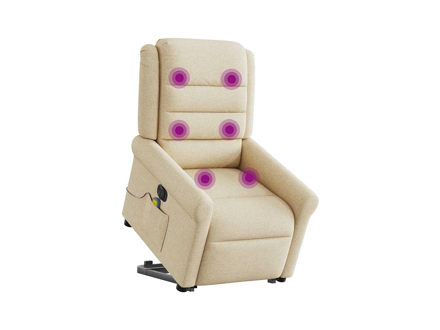 Fauteuil inclinable électrique-Chaise de relax-Fauteuil de Massage Crème Tissu SHL1044