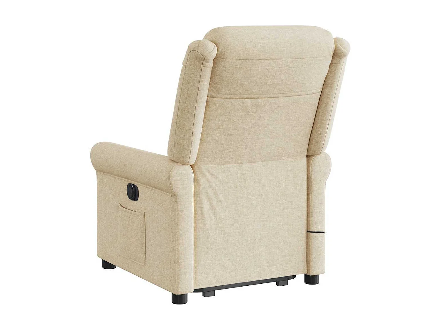 Fauteuil inclinable électrique-Chaise de relax-Fauteuil de Massage Crème Tissu SHL1044