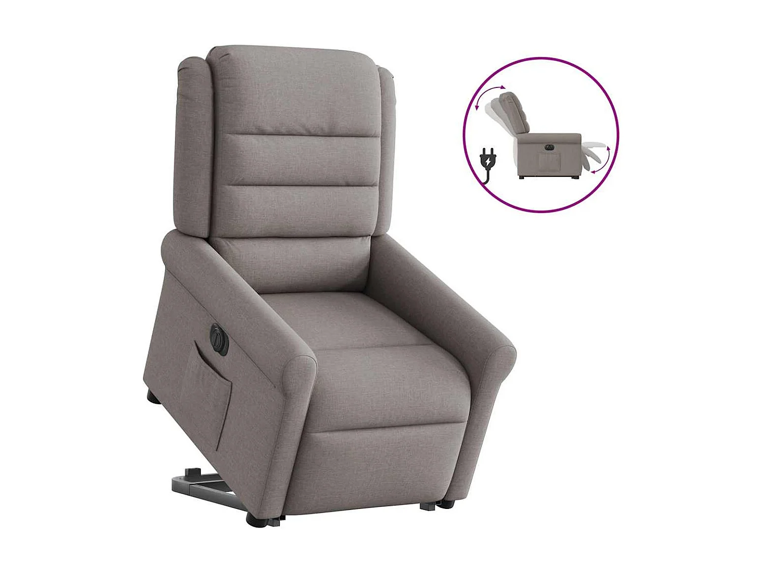 Fauteuil inclinable électrique-Chaise de relax-Fauteuil TV taupe tissu SHL3411