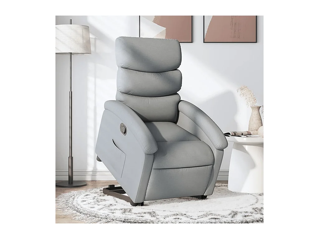 Sillón de relax | Silla | Sillón reclinable elevable de tela gris claro SHL2224
