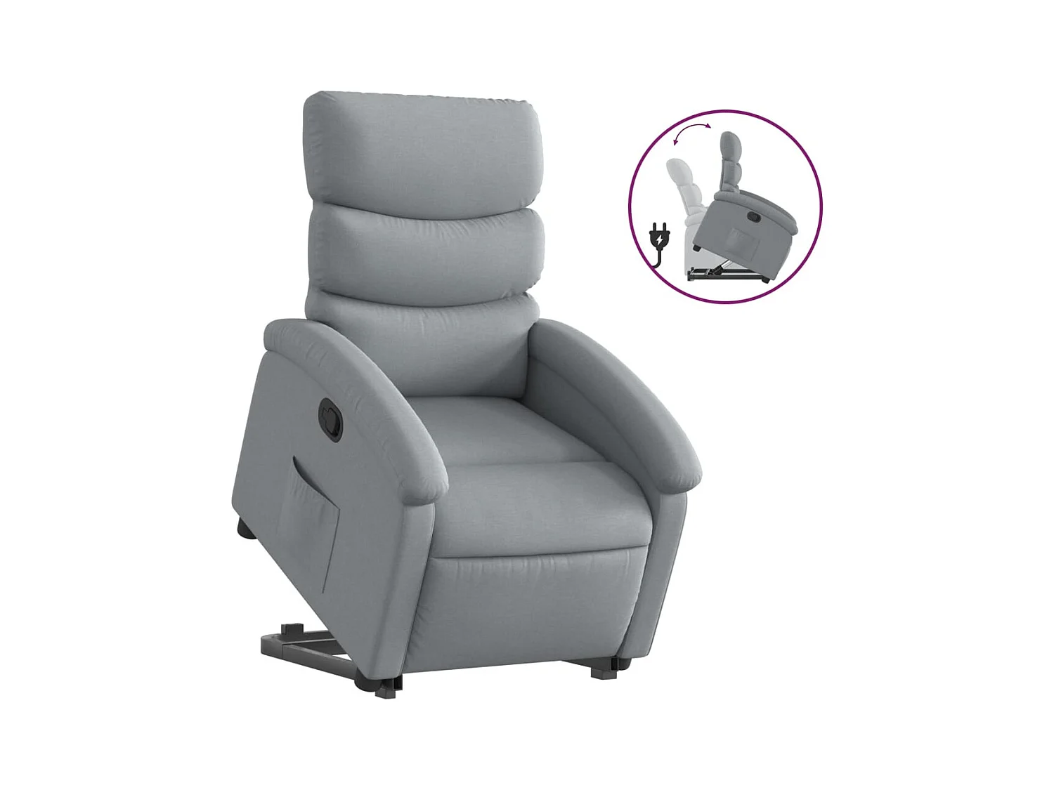 Fauteuil inclinable-Chaise de relax-Fauteuil TV Gris clair Tissu SHL4282