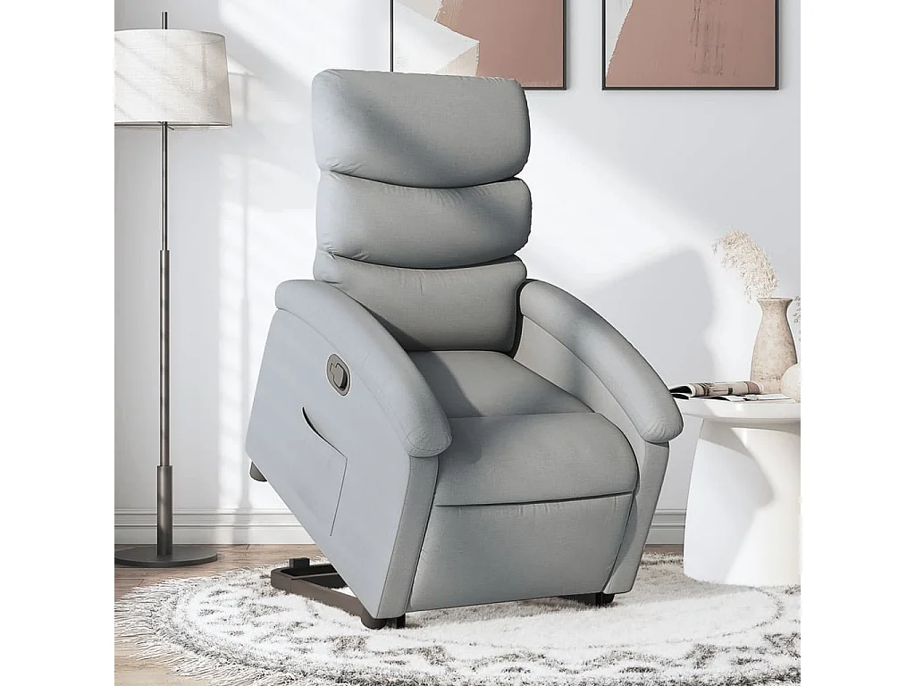 Fauteuil inclinable-Chaise de relax-Fauteuil TV Gris clair Tissu SHL4282