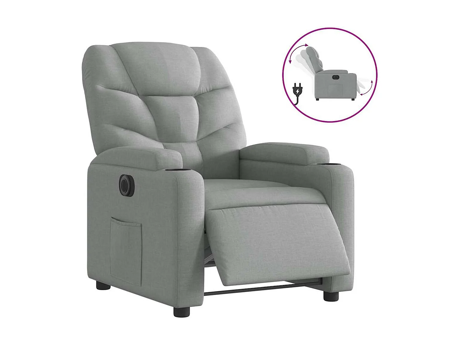 Sillón de relax | Silla | Sillón reclinable eléctrico tela gris claro SHL8485