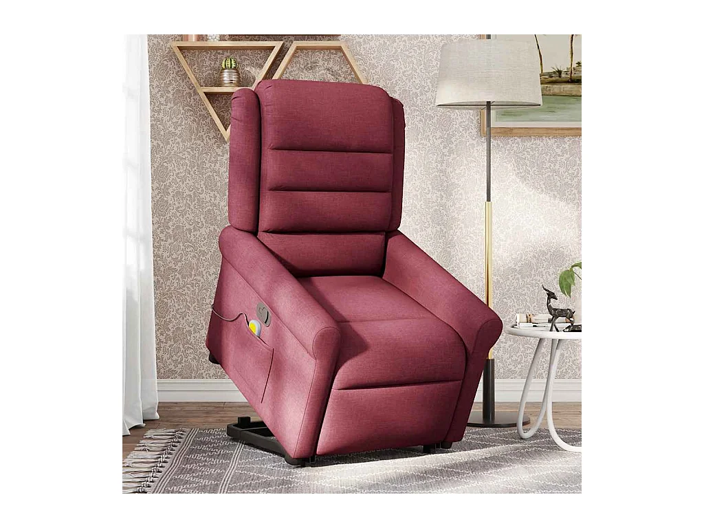Sillón de relax | Sillón reclinable de masaje elevable tela rojo tinto SHL5735