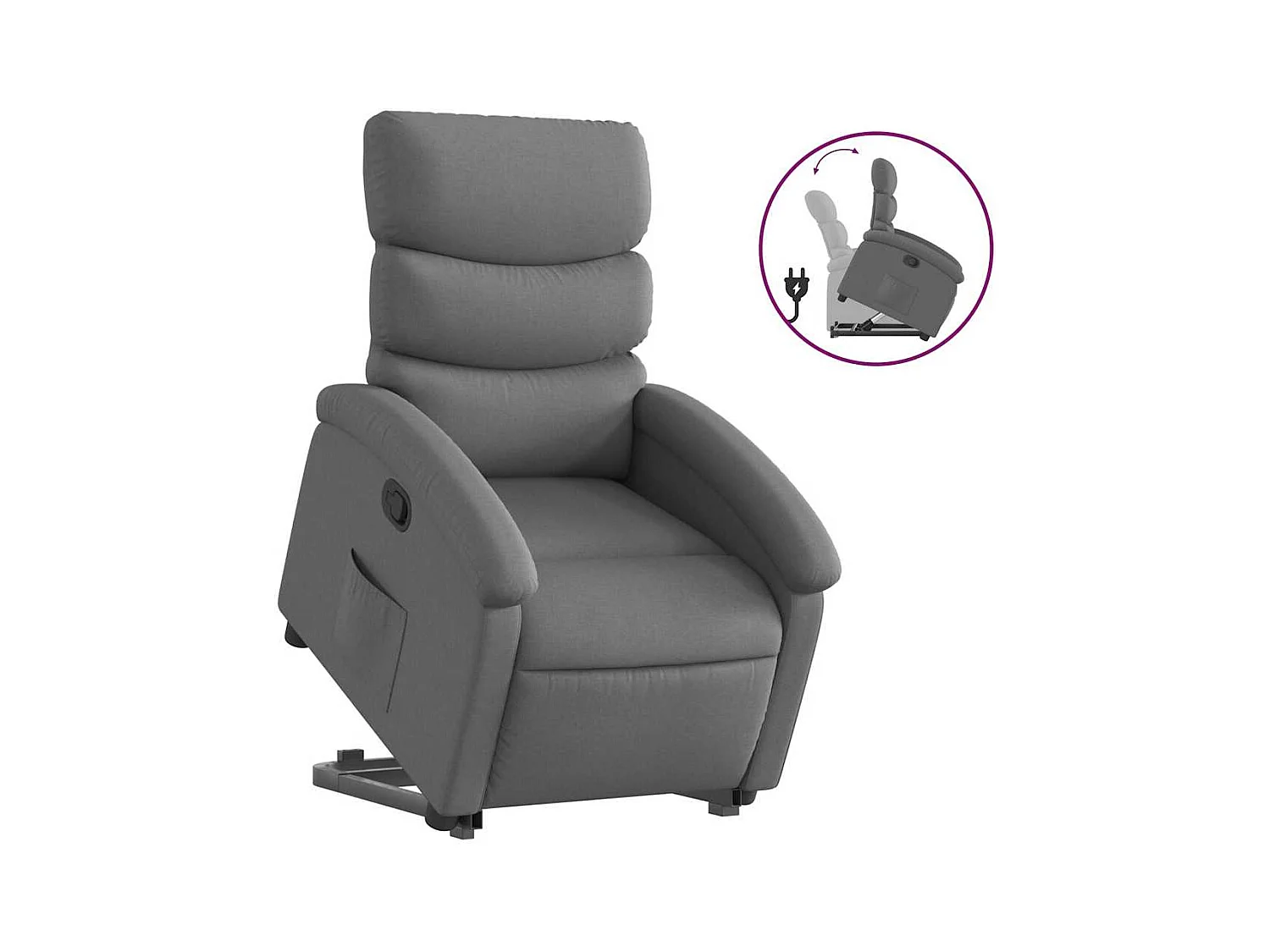 Fauteuil inclinable-Chaise de relax-Fauteuil TV Gris foncé Tissu SHL3726