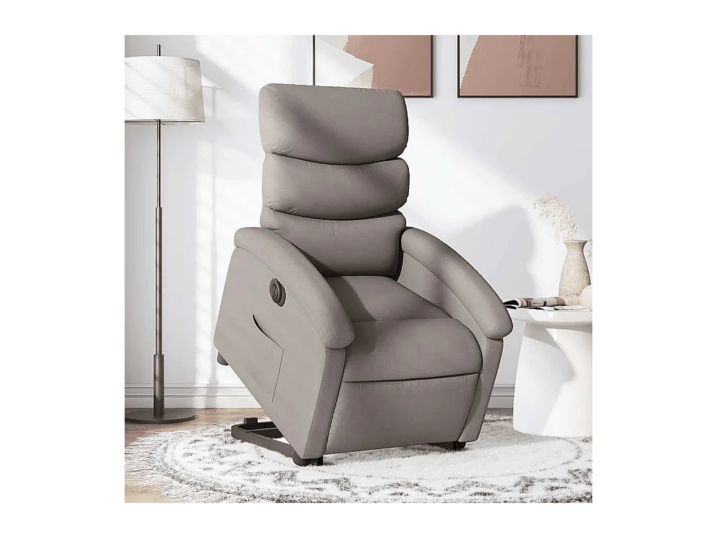 Silla de relax | Sillón eléctrico reclinable elevable de tela gris taupe SHL4598