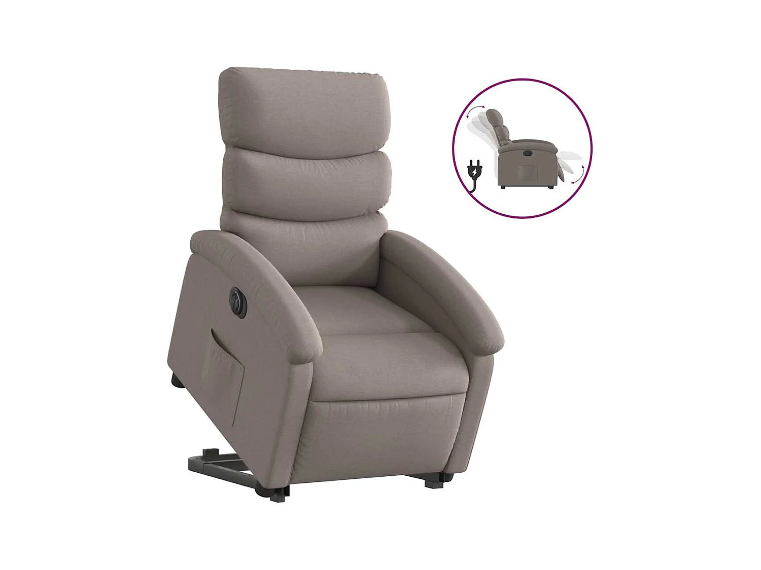 Fauteuil inclinable électrique-Chaise de relax-Fauteuil TV taupe tissu SHL2333