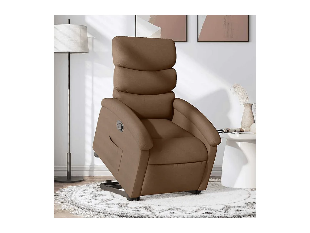 Sillón de relax | Silla | Sillón reclinable elevable de tela marrón SHL4586