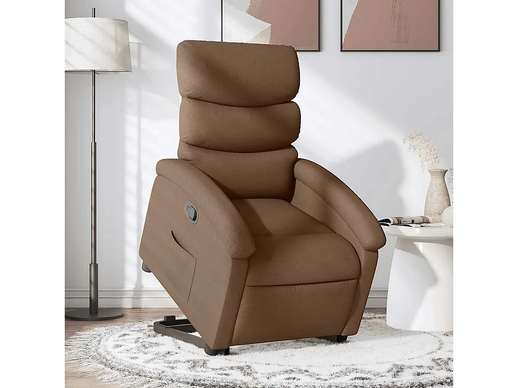 Fauteuil inclinable-Chaise de relax-Fauteuil TV Marron Tissu SHL2513