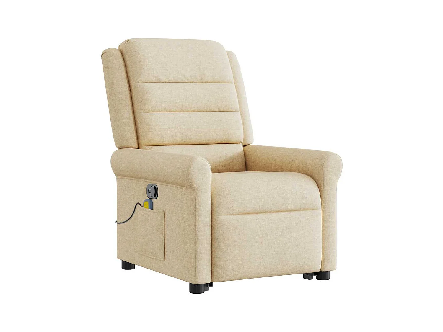 Silla de masaje reclinable de pie de tela color crema SHL7228