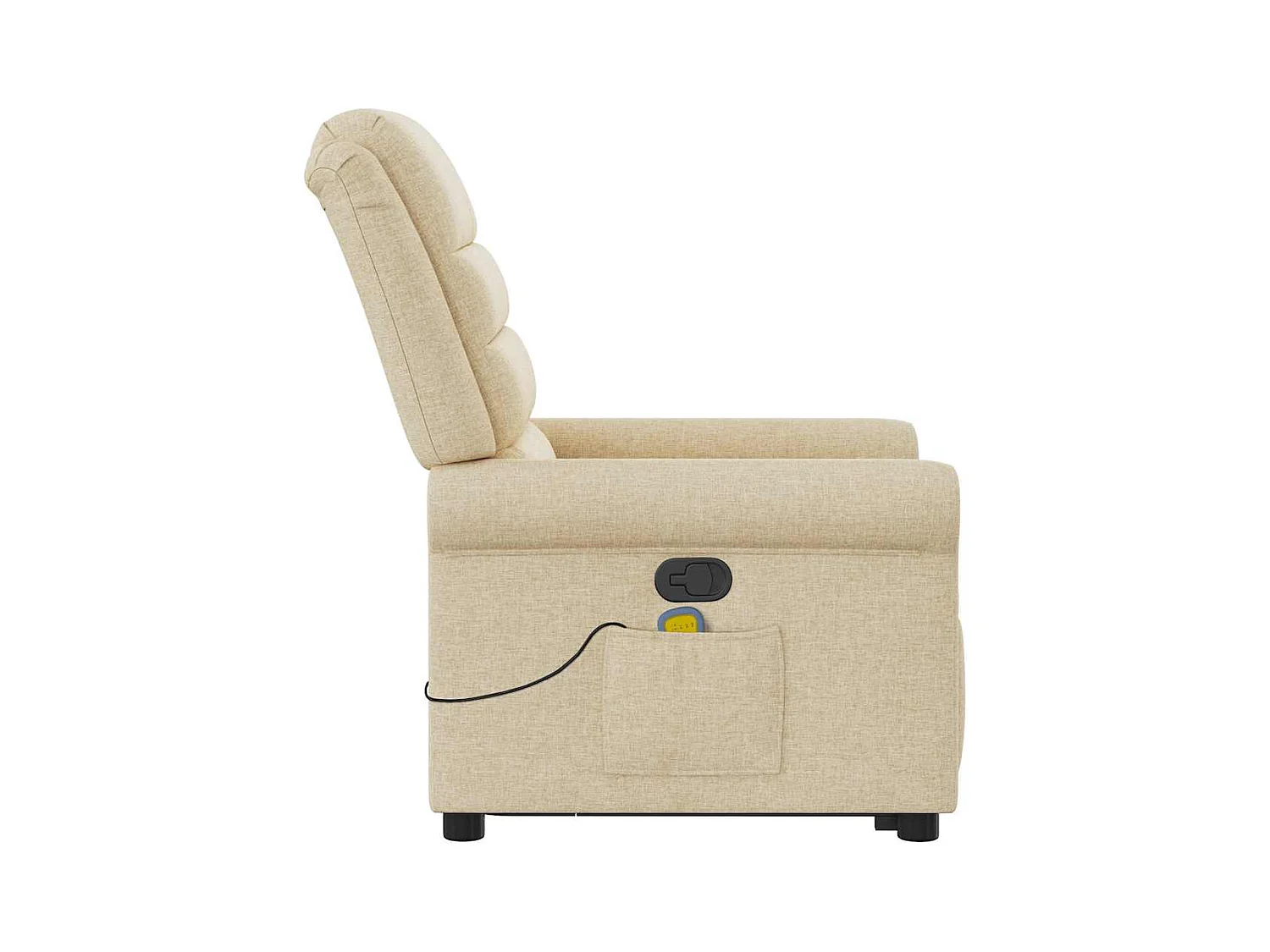 Silla de masaje reclinable de pie de tela color crema SHL7228