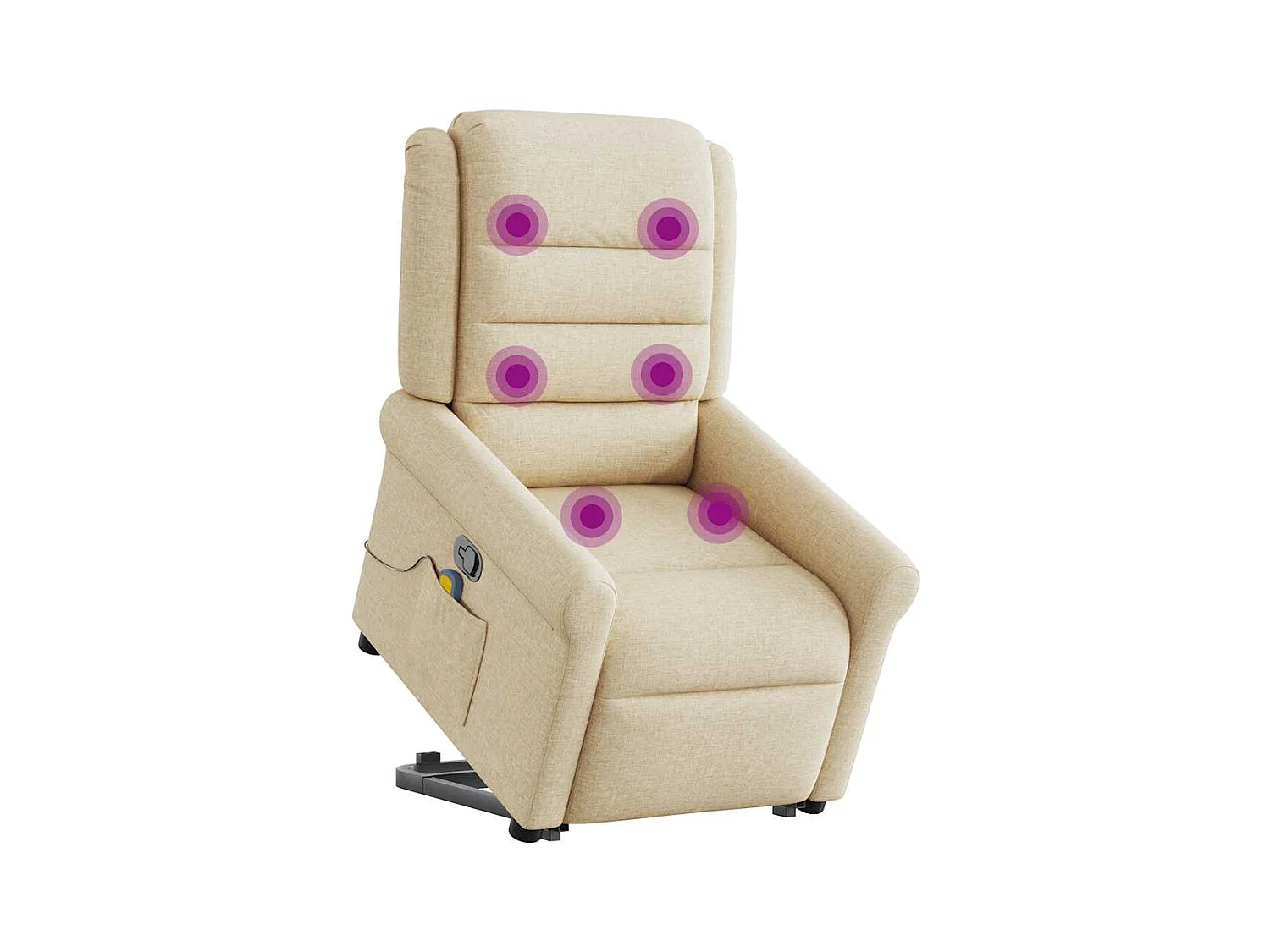 Fauteuil inclinable-Chaise de relax-Fauteuil de Massage Crème Tissu SHL1935
