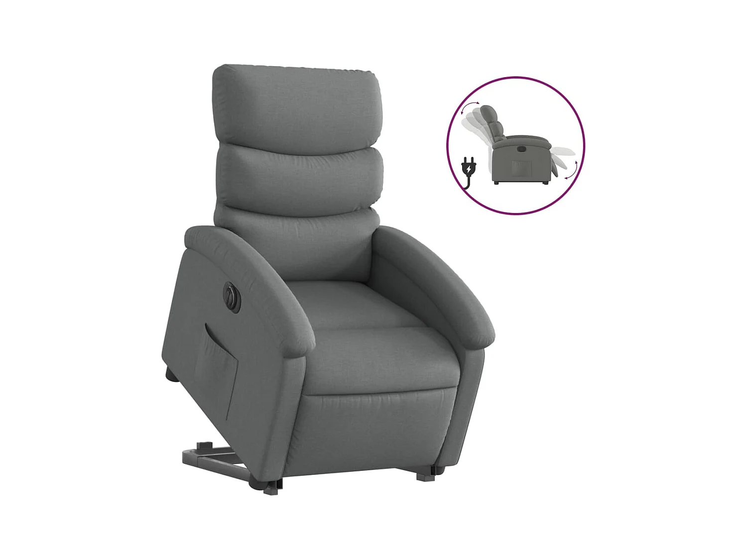 Fauteuil inclinable électrique-Chaise de relax-Fauteuil TV gris foncé tissu SHL2471