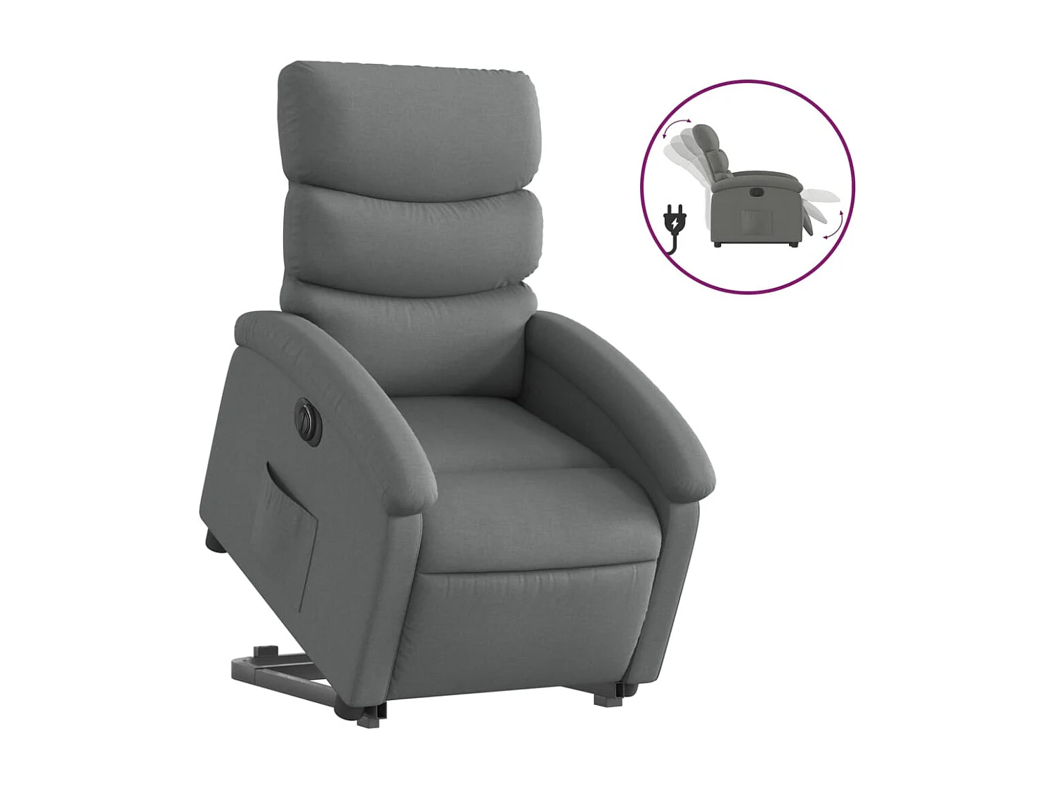 Fauteuil inclinable électrique-Chaise de relax-Fauteuil TV gris foncé tissu SHL2471