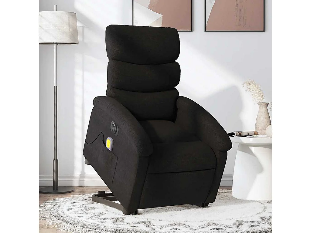 Fauteuil inclinable électrique-Chaise-Fauteuil de Massage Noir Tissu SHL1337