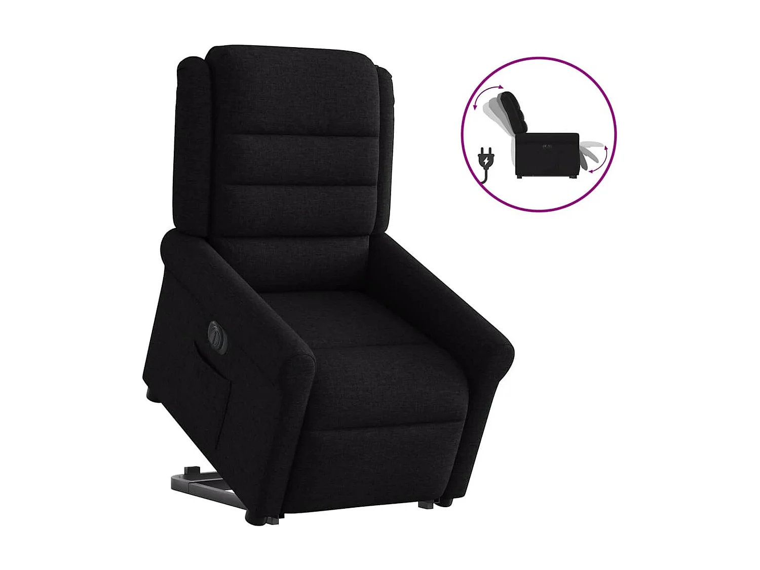 Fauteuil inclinable électrique-Chaise de relax-Fauteuil TV noir tissu SHL3084