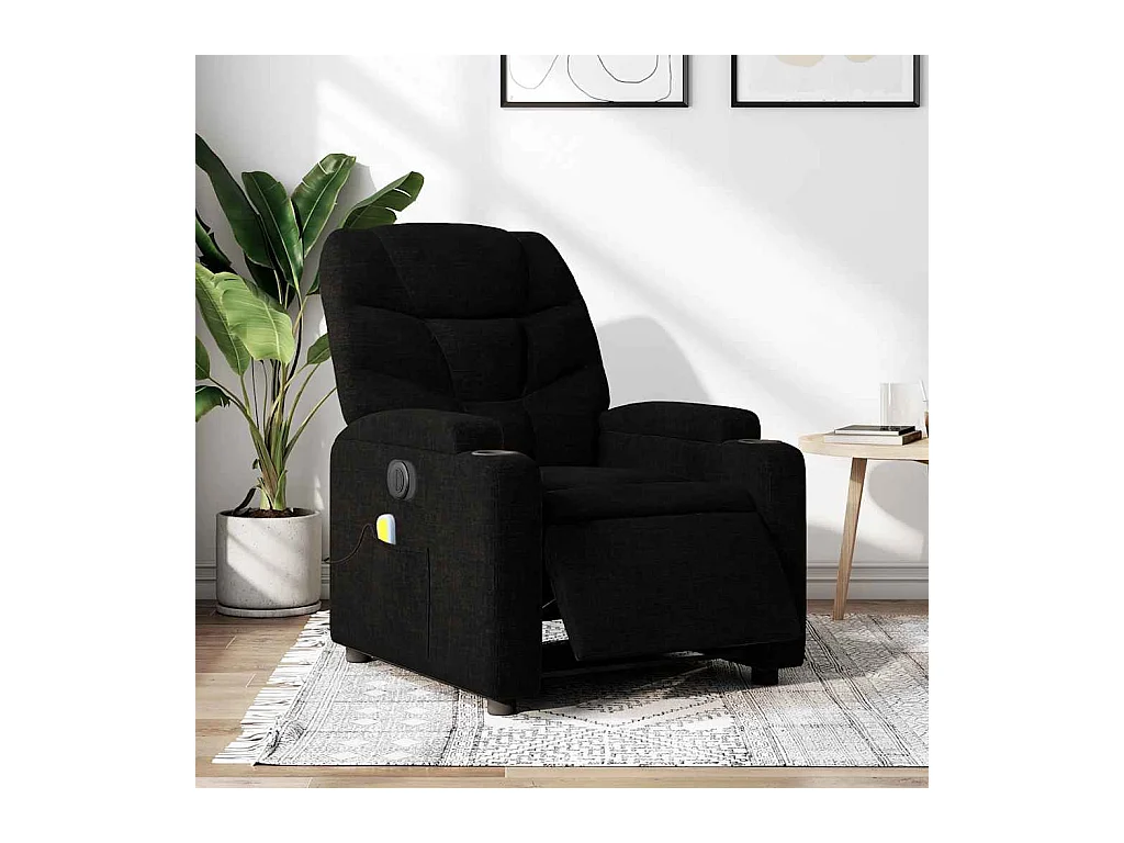 Sillón de relax | Sillón reclinable de masaje eléctrico tela negro SHL2545