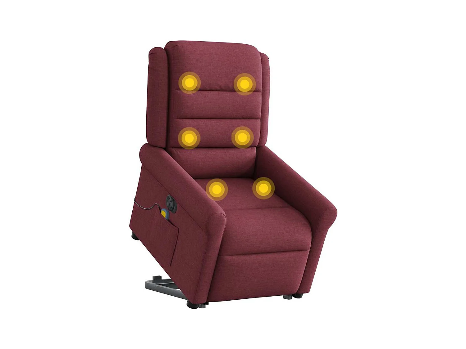 Fauteuil inclinable électrique-Chaise de relax-Fauteuil de Massage Rouge bordeaux Tissu SHL1645