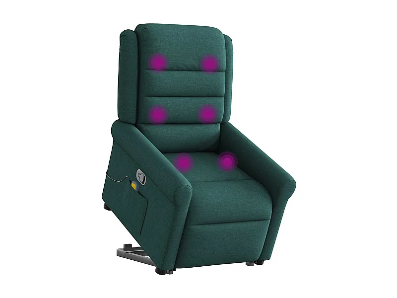 Fauteuil inclinable-Chaise de relax-Fauteuil de Massage Vert foncé Tissu SHL995