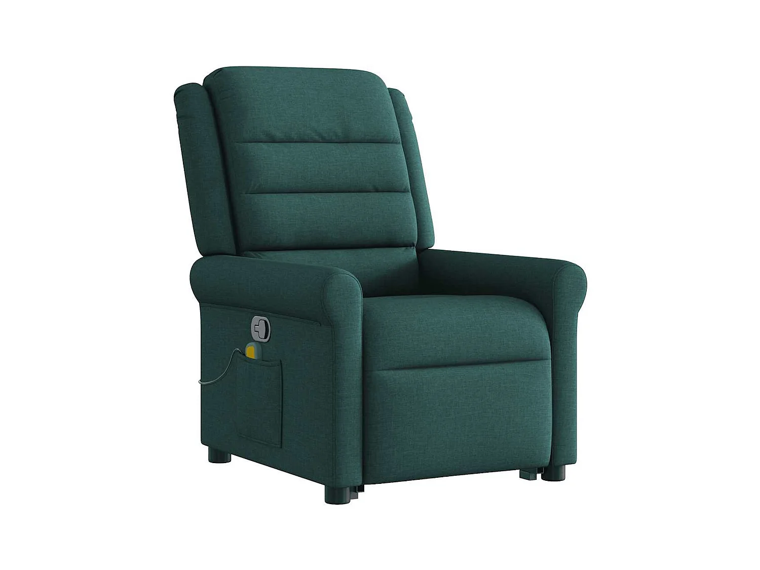 Silla de masaje reclinable de pie de tela verde oscura SHL9949