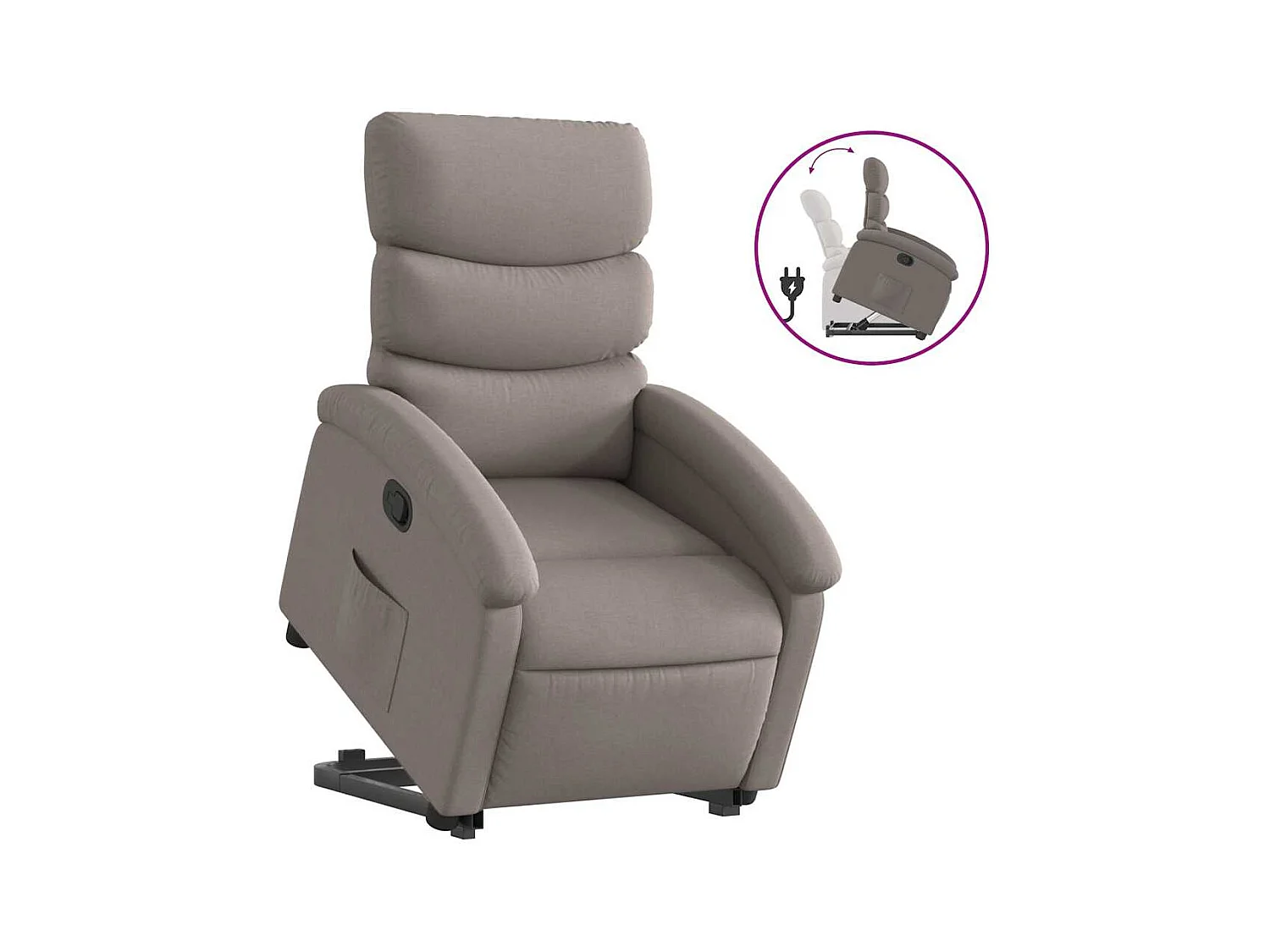 Fauteuil inclinable-Chaise de relax-Fauteuil TV taupe tissu SHL1156