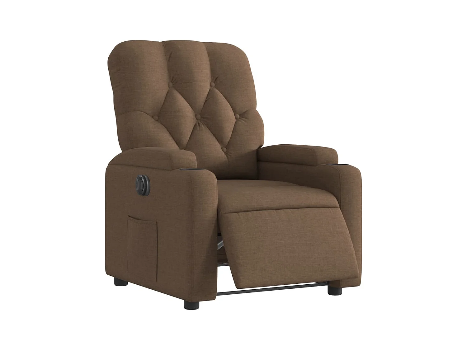 Fauteuil inclinable électrique-Chaise de relax-Fauteuil salon Marron Tissu SHL5444