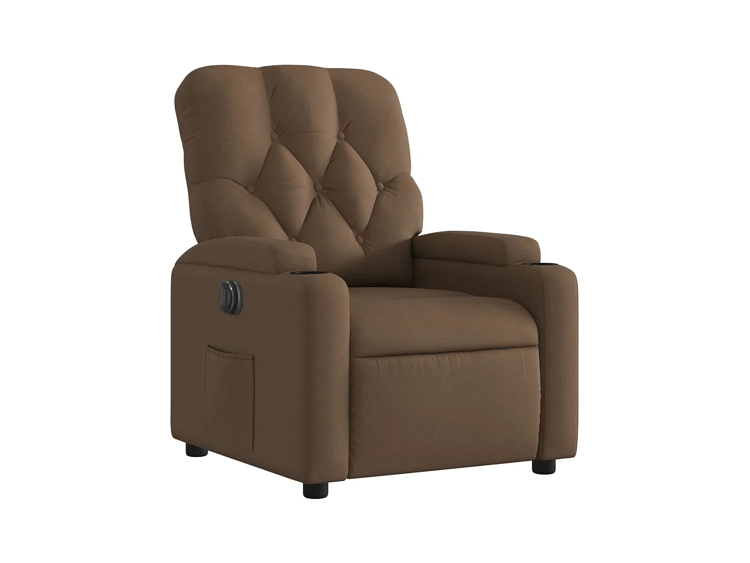 Fauteuil inclinable électrique-Chaise de relax-Fauteuil salon Marron Tissu SHL5444