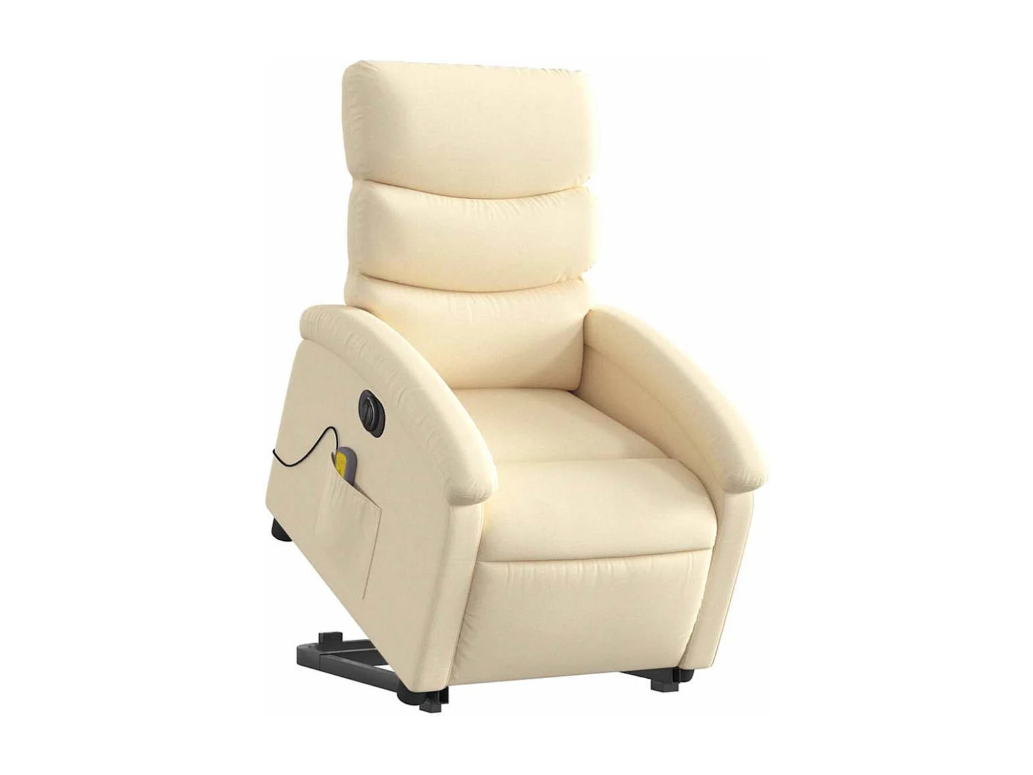 Fauteuil inclinable électrique-Chaise-Fauteuil de Massage Crème Tissu SHL3790